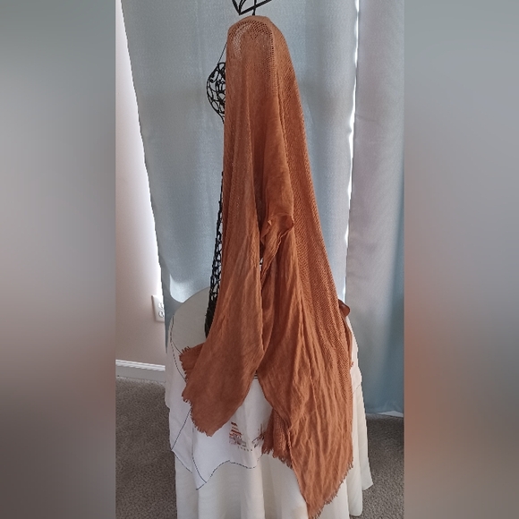 FREE PEOPLE Day Dream Washed Knit Cogna Long Kimono Cover Up Cardigan - Picture 4 of 8